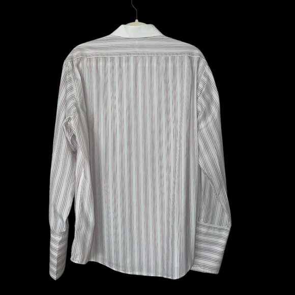 Vintage Burberrys Of London Classic Fit Striped Dress Shirt French Cuff - Picture 2 of 6